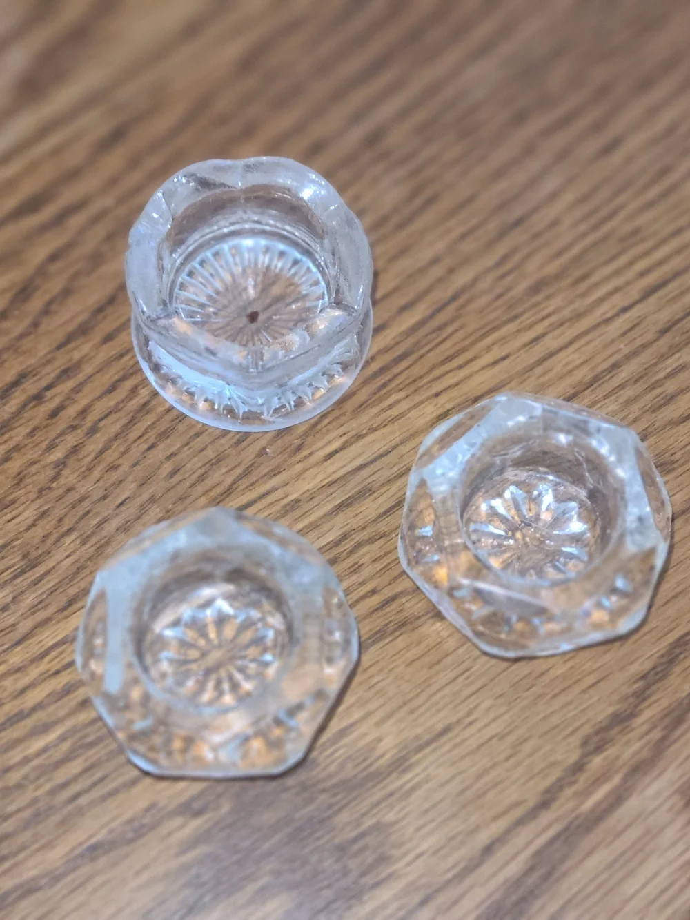 Vintage, Clear Pressed Glass Salt Cellars